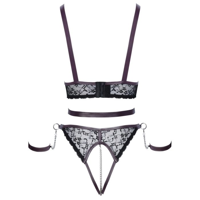 Cottelli Lace and Chain Bondage Crotchless Set - Image 4