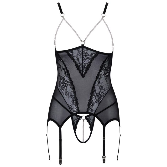 Cupless Lace Basque Black - Image 4