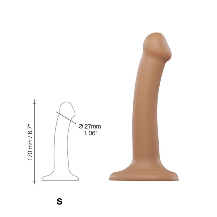 Strap On Me Silicone Dual Density Bendable Dildo Small Caramel - Image 3