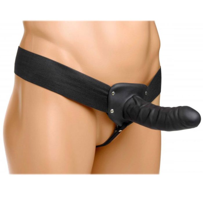 Size Matters Erection Assist Hollow Silicone Dildo Strap On - Image 3